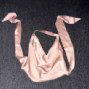 Cotton Candy Blush Satin Cowl Neck Top